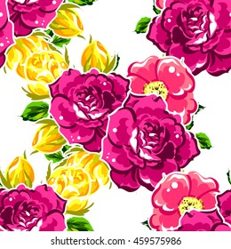 Abstract elegance seamless pattern with floral background
