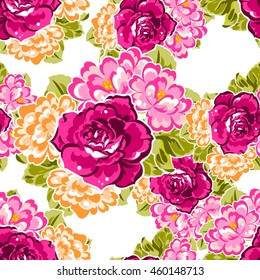Abstract elegance seamless pattern with floral background