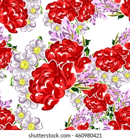 Abstract elegance seamless pattern with floral background