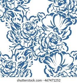 Abstract elegance seamless pattern with floral background