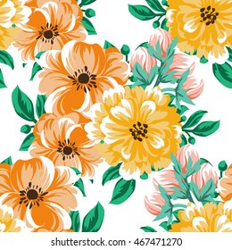 Abstract elegance seamless pattern with floral background