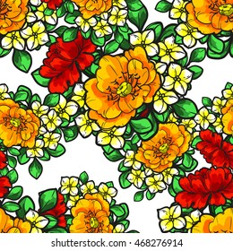 Abstract elegance seamless pattern with floral background