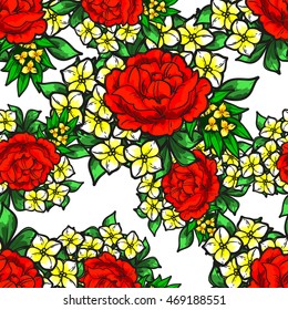 Abstract elegance seamless pattern with floral background