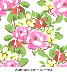 Abstract elegance seamless pattern with floral background