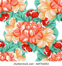 Abstract elegance seamless pattern with floral background