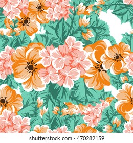 Abstract elegance seamless pattern with floral background