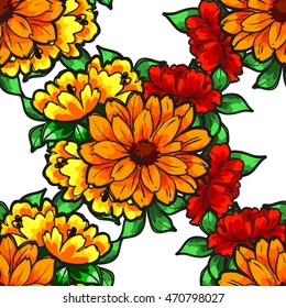Abstract elegance seamless pattern with floral background