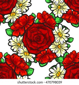 Abstract elegance seamless pattern with floral background