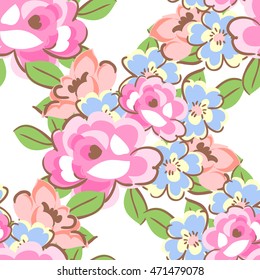 Abstract elegance seamless pattern with floral background