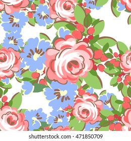 Abstract elegance seamless pattern with floral background