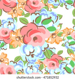 Abstract elegance seamless pattern with floral background