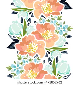 Abstract elegance seamless pattern with floral background