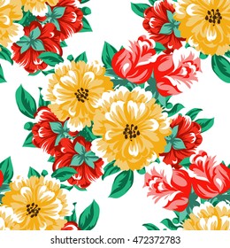 Abstract elegance seamless pattern with floral background
