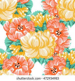 Abstract elegance seamless pattern with floral background