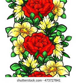 Abstract elegance seamless pattern with floral background