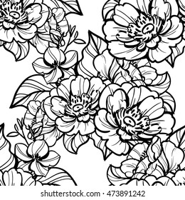 Abstract elegance seamless pattern with floral background