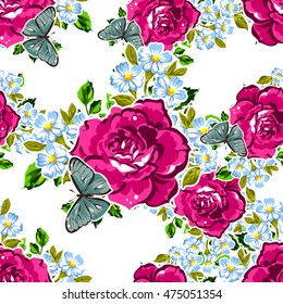 Abstract elegance seamless pattern with floral background