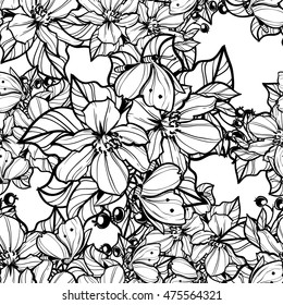 Abstract elegance seamless pattern with floral background