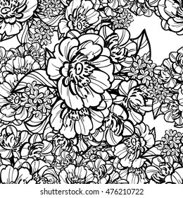 Abstract elegance seamless pattern with floral background