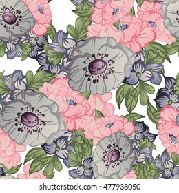 Abstract elegance seamless pattern with floral background