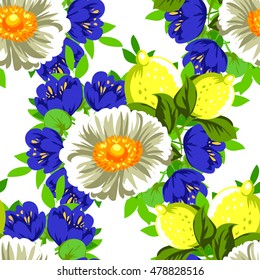 Abstract elegance seamless pattern with floral background