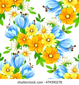 Abstract elegance seamless pattern with floral background