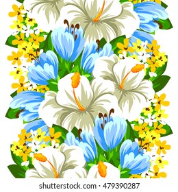Abstract elegance seamless pattern with floral background