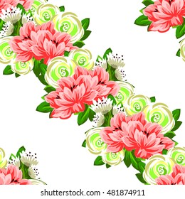 Abstract elegance seamless pattern with floral background