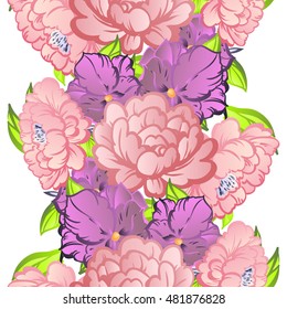 Abstract elegance seamless pattern with floral background