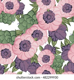 Abstract elegance seamless pattern with floral background