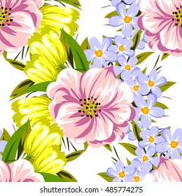 Abstract elegance seamless pattern with floral background