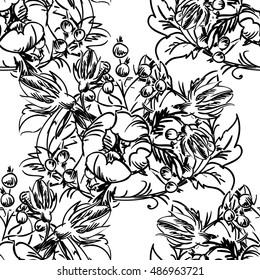Abstract elegance seamless pattern with floral background