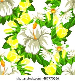 Abstract elegance seamless pattern with floral background