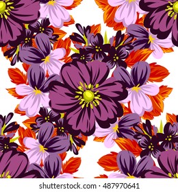 Abstract elegance seamless pattern with floral background