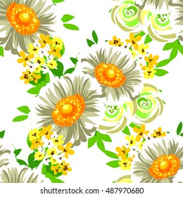 Abstract elegance seamless pattern with floral background