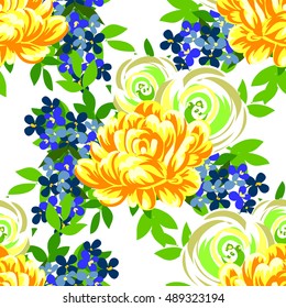 Abstract elegance seamless pattern with floral background
