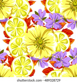 Abstract elegance seamless pattern with floral background