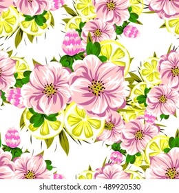 Abstract elegance seamless pattern with floral background