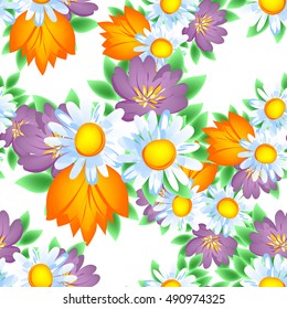 Abstract elegance seamless pattern with floral background