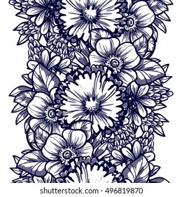 Abstract elegance seamless pattern with floral background