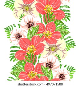 Abstract elegance seamless pattern with floral background