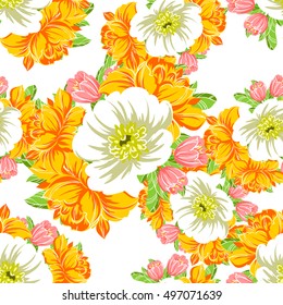 Abstract elegance seamless pattern with floral background