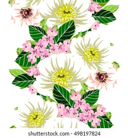 Abstract elegance seamless pattern with floral background