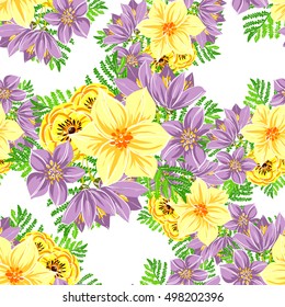 Abstract elegance seamless pattern with floral background