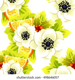 Abstract elegance seamless pattern with floral background