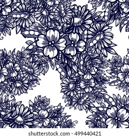 Abstract elegance seamless pattern with floral background