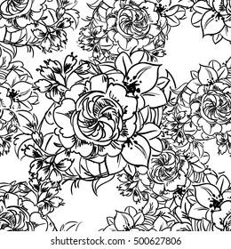 Abstract elegance seamless pattern with floral background
