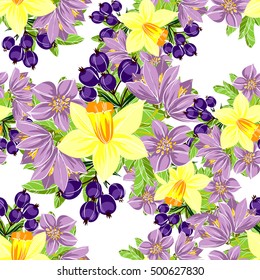 Abstract elegance seamless pattern with floral background