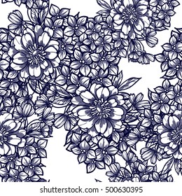 Abstract elegance seamless pattern with floral background
