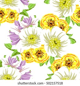 Abstract elegance seamless pattern with floral background